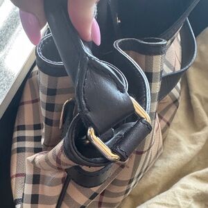 Burberry Haymarket Nova Check Medium Belted Hobo Handbag (Extra Pictures)